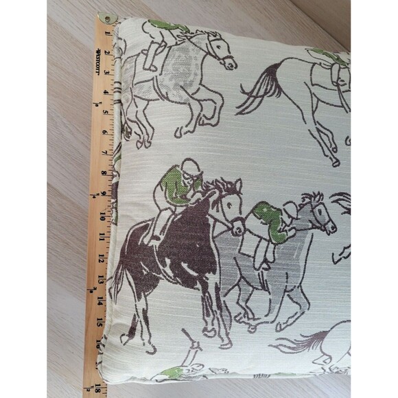 Equestrian Home Decor Throw Pillow 18" Jockey Rider Show Horse Theme Cushion - Picture 4 of 4